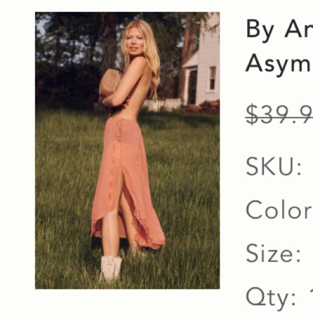 Anthropologie Sheer Assymetrical skirt Medium